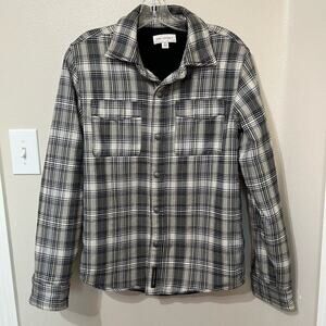 Free Assembly Men's‎ Shacket XS Plaid Snaps Fleece Lined